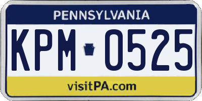 PA license plate KPM0525
