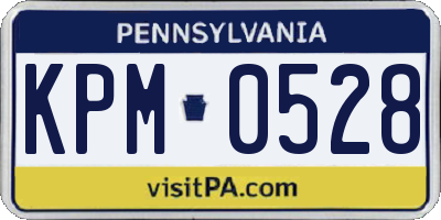 PA license plate KPM0528