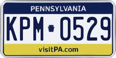 PA license plate KPM0529