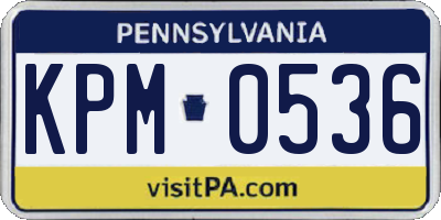 PA license plate KPM0536