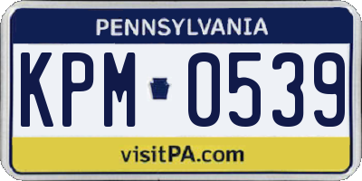 PA license plate KPM0539