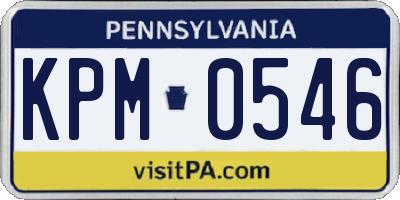 PA license plate KPM0546