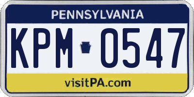 PA license plate KPM0547
