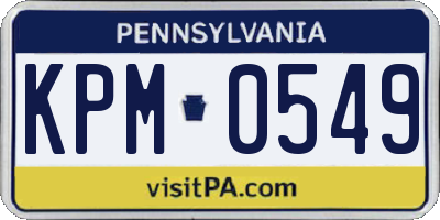 PA license plate KPM0549