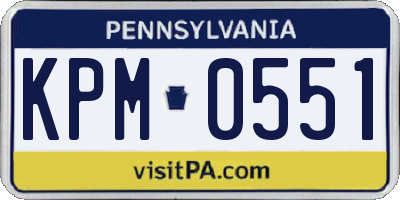PA license plate KPM0551
