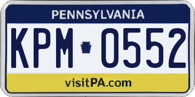 PA license plate KPM0552