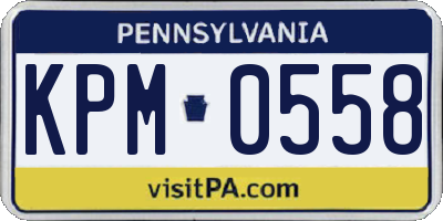 PA license plate KPM0558