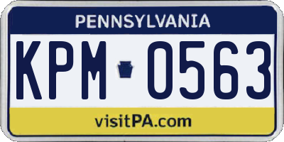 PA license plate KPM0563