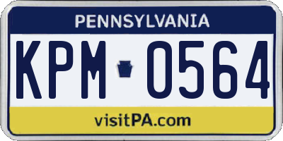 PA license plate KPM0564
