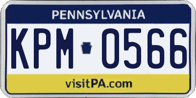 PA license plate KPM0566