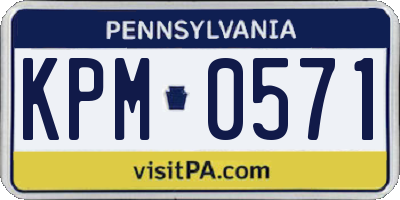 PA license plate KPM0571