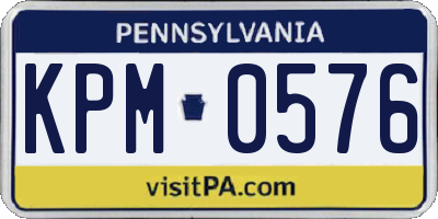 PA license plate KPM0576