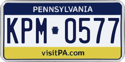 PA license plate KPM0577