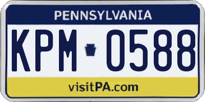 PA license plate KPM0588