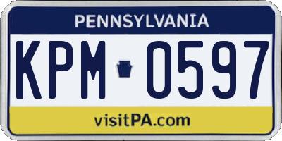 PA license plate KPM0597