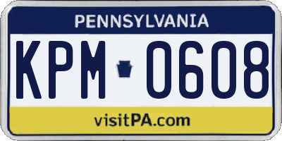 PA license plate KPM0608