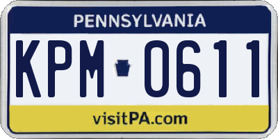 PA license plate KPM0611