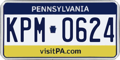 PA license plate KPM0624