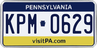 PA license plate KPM0629