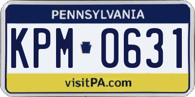 PA license plate KPM0631