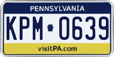 PA license plate KPM0639