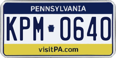 PA license plate KPM0640