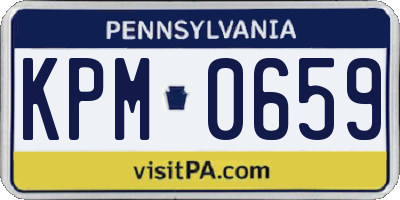 PA license plate KPM0659