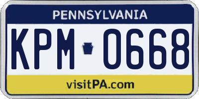 PA license plate KPM0668