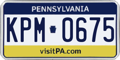PA license plate KPM0675