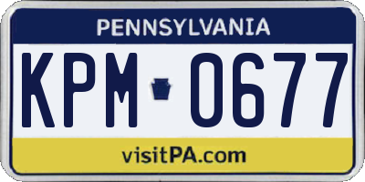 PA license plate KPM0677