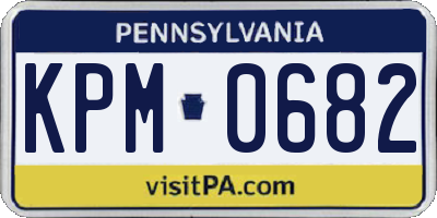 PA license plate KPM0682