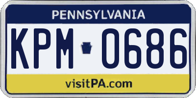 PA license plate KPM0686