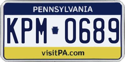 PA license plate KPM0689
