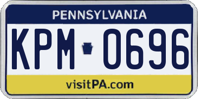 PA license plate KPM0696