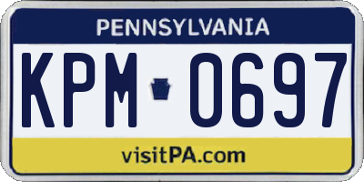 PA license plate KPM0697