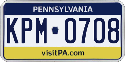 PA license plate KPM0708