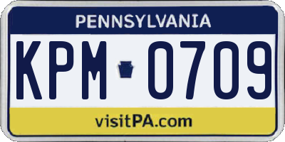 PA license plate KPM0709
