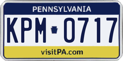 PA license plate KPM0717