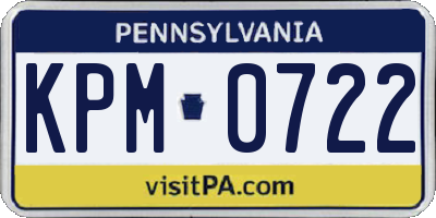PA license plate KPM0722