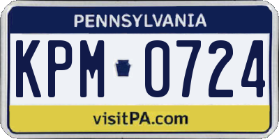 PA license plate KPM0724
