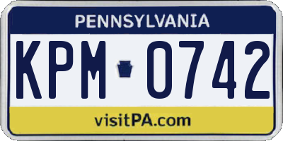 PA license plate KPM0742