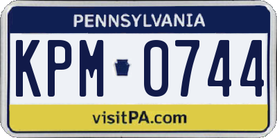 PA license plate KPM0744