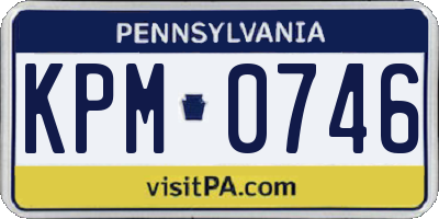 PA license plate KPM0746