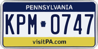 PA license plate KPM0747