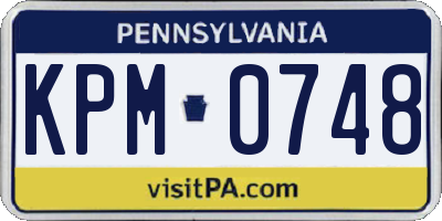 PA license plate KPM0748