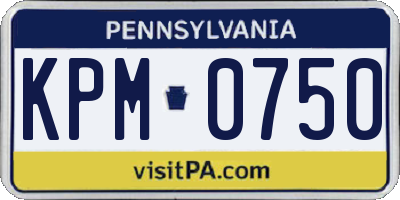 PA license plate KPM0750