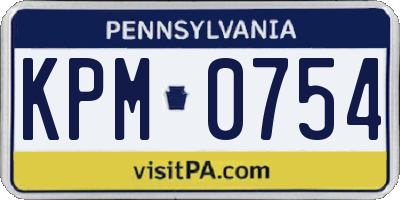 PA license plate KPM0754