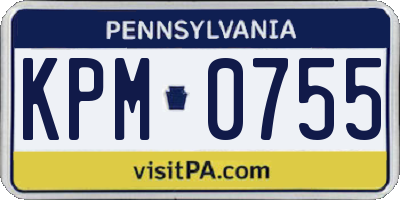 PA license plate KPM0755