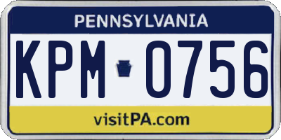 PA license plate KPM0756