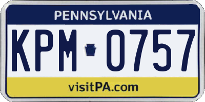 PA license plate KPM0757